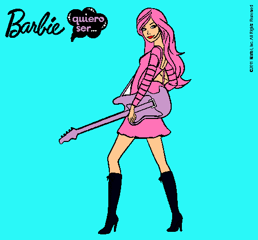 Dibujo Barbie la rockera pintado por Vannessa