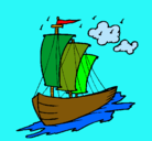 Dibujo Barco velero pintado por barbilux