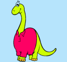 Dibujo Diplodocus con camisa pintado por noaa