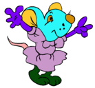 Dibujo Rata con vestido pintado por robertitox