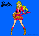 Dibujo Barbie guitarrista pintado por dianiser
