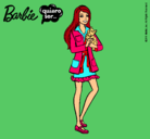 Dibujo Barbie con un gatito pintado por dianiser