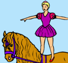 Dibujo Trapecista encima de caballo pintado por mariayclaudia