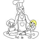 Dibujo Mama cocinera pintado por pablo74
