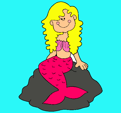 Dibujo Sirena sentada en una roca pintado por sorey