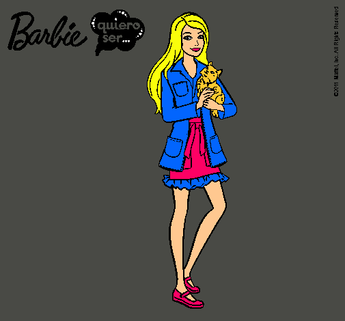 Barbie con un gatito