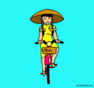 Dibujo China en bicicleta pintado por BachataFukuo