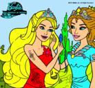 Dibujo Barbie se despiede de la reina sirena pintado por luisannnna