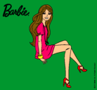 Dibujo Barbie sentada pintado por lusita