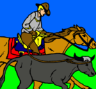 Dibujo Vaquero y vaca pintado por morochox
