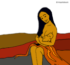 Dibujo Madre con su bebe pintado por XIUH