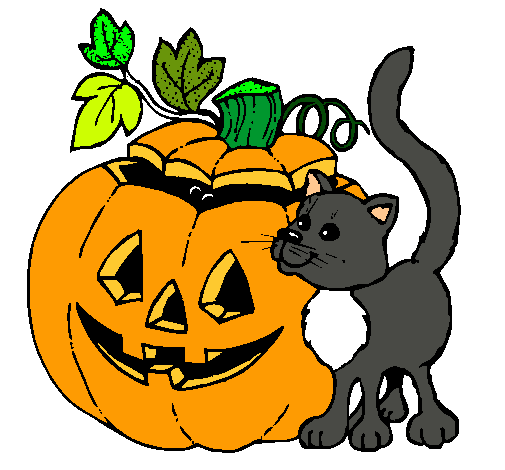 Calabaza y gato