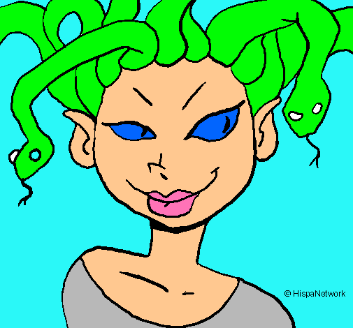 Dibujo Mujer medusa pintado por pieer