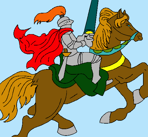 Dibujo Caballero a caballo pintado por dragon2012