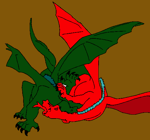 Dibujo Dragón lamiéndose pintado por FRIDASADE