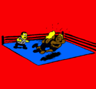 Dibujo Lucha en el ring pintado por enrique2001