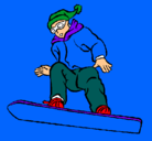Dibujo Snowboard pintado por rango