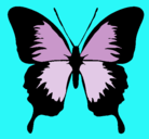 Dibujo Mariposa con alas negras pintado por moncofar