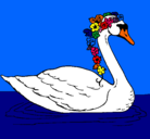 Dibujo Cisne con flores pintado por FRANCESCA