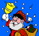 Dibujo Santa Claus y su campana pintado por jimu
