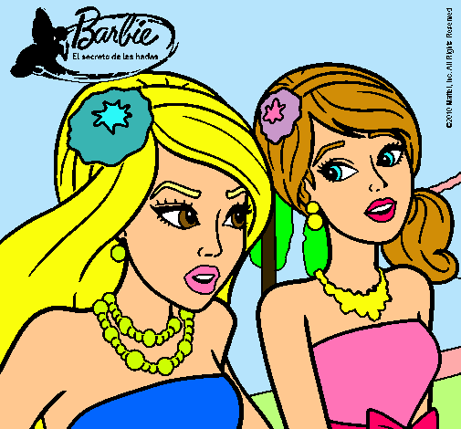 Dibujo Barbie y su amiga pintado por Desiree14
