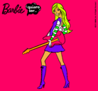 Dibujo Barbie la rockera pintado por rockko
