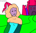 Dibujo Princesa y castillo pintado por faby_ali