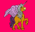 Dibujo Unicornio con alas pintado por milanesa