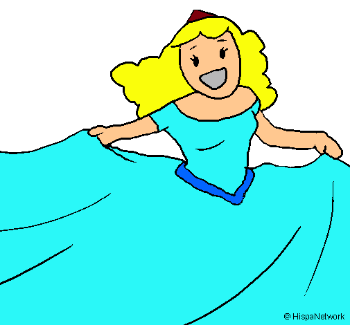 Dibujo Princesa feliz pintado por beatris
