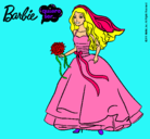 Dibujo Barbie vestida de novia pintado por rania