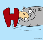 Dibujo Hipopótamo pintado por Gito