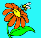 Dibujo Margarita con abeja pintado por RaFaElLag3u7