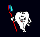 Dibujo Muela y cepillo de dientes pintado por raquelfloris