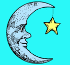 Dibujo Luna y estrella pintado por 555556l