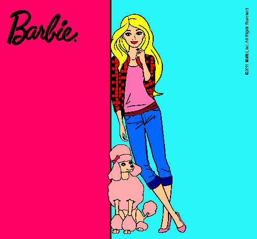 Barbie con cazadora de cuadros