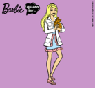 Dibujo Barbie con un gatito pintado por Daaf