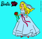 Dibujo Barbie vestida de novia pintado por  superguap