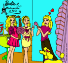 Dibujo Barbie de compras con sus amigas pintado por Lanitas