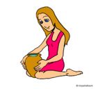 Dibujo Mujer y jarrón pintado por belluki