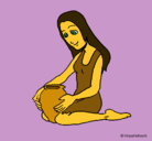 Dibujo Mujer y jarrón pintado por ary67588