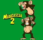 Dibujo Madagascar 2 Manson y Phil pintado por virgilio