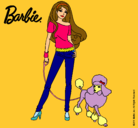 Dibujo Barbie con look moderno pintado por  superguap