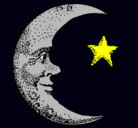 Dibujo Luna y estrella pintado por phytrfdvciew