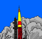 Dibujo Lanzamiento cohete pintado por juanito2