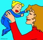 Dibujo Madre con su bebe pintado por maickel