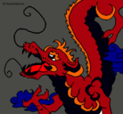 Dibujo Dragón japonés pintado por erol