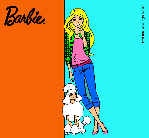 Dibujo Barbie con cazadora de cuadros pintado por gata10