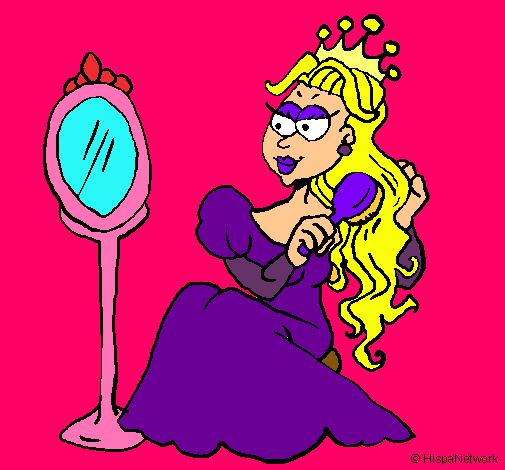 Dibujo Princesa y espejo pintado por david360