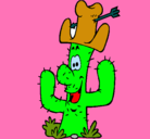 Dibujo Cactus con sombrero pintado por dikys