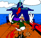 Dibujo Cigüeña en un barco pintado por vickita